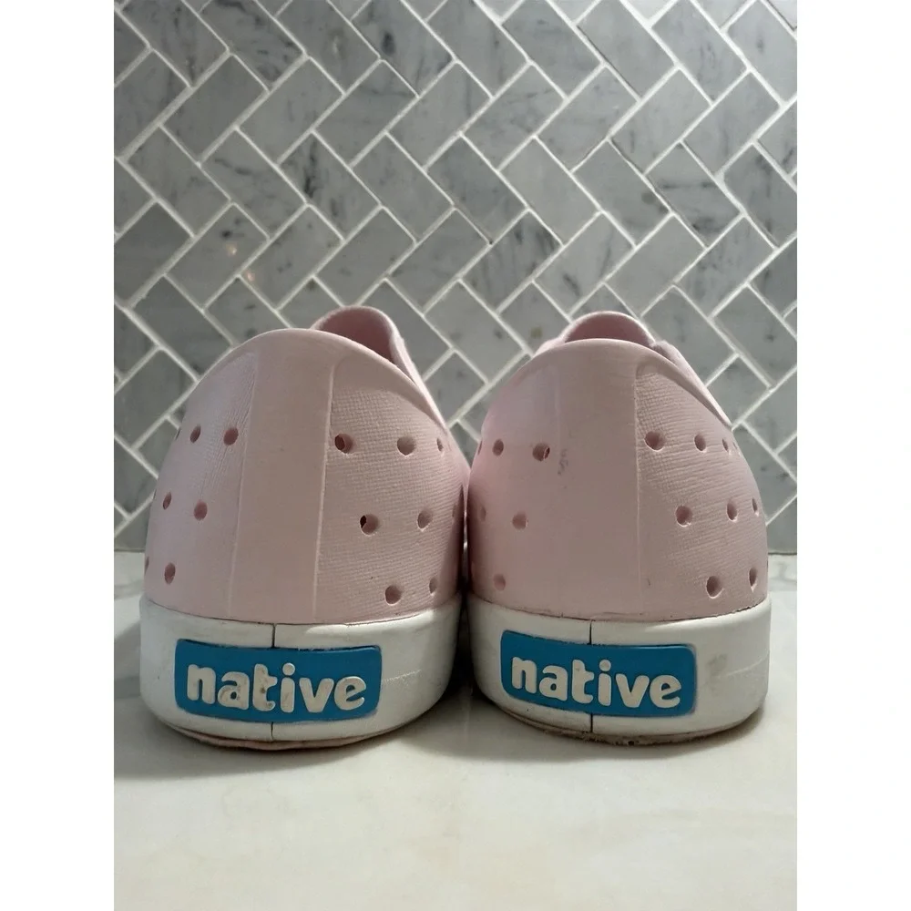 Native Jefferson Kid's Slip-On Shoe/Sneaker - Milk Pink/Shell White, Size: J3